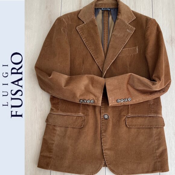 Luigi Fusaro Brown Corduroy Sport Coat US 40 / UNISEX M Dark Academia/Ivy League - Picture 1 of 16